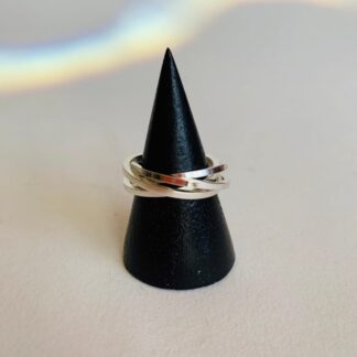 Sterling Silver 4 Band Rolling Interlocking Ring Size M 1/2