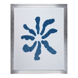 original japanese blue glass bead flower art
