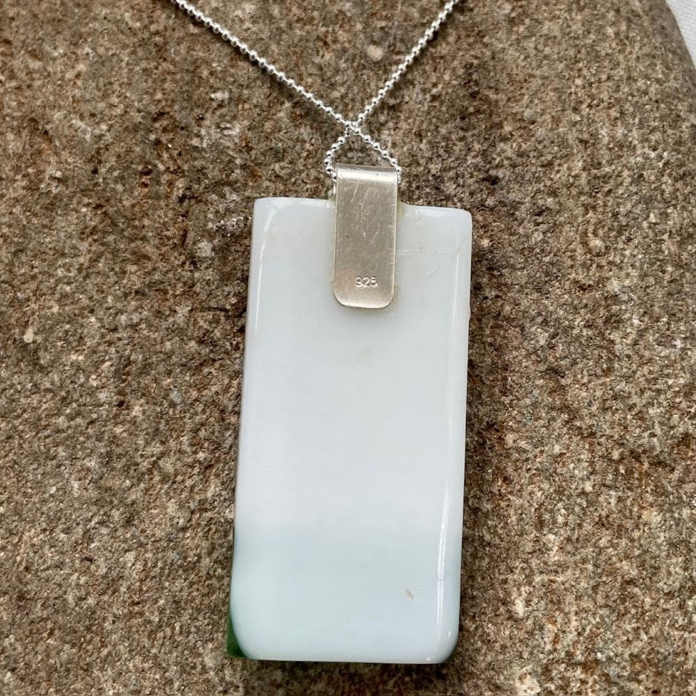 Rear view of glass pendant