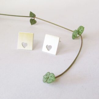 satin heart earrings