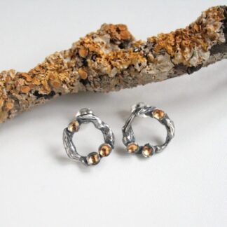 Sterling silver lichen earrings