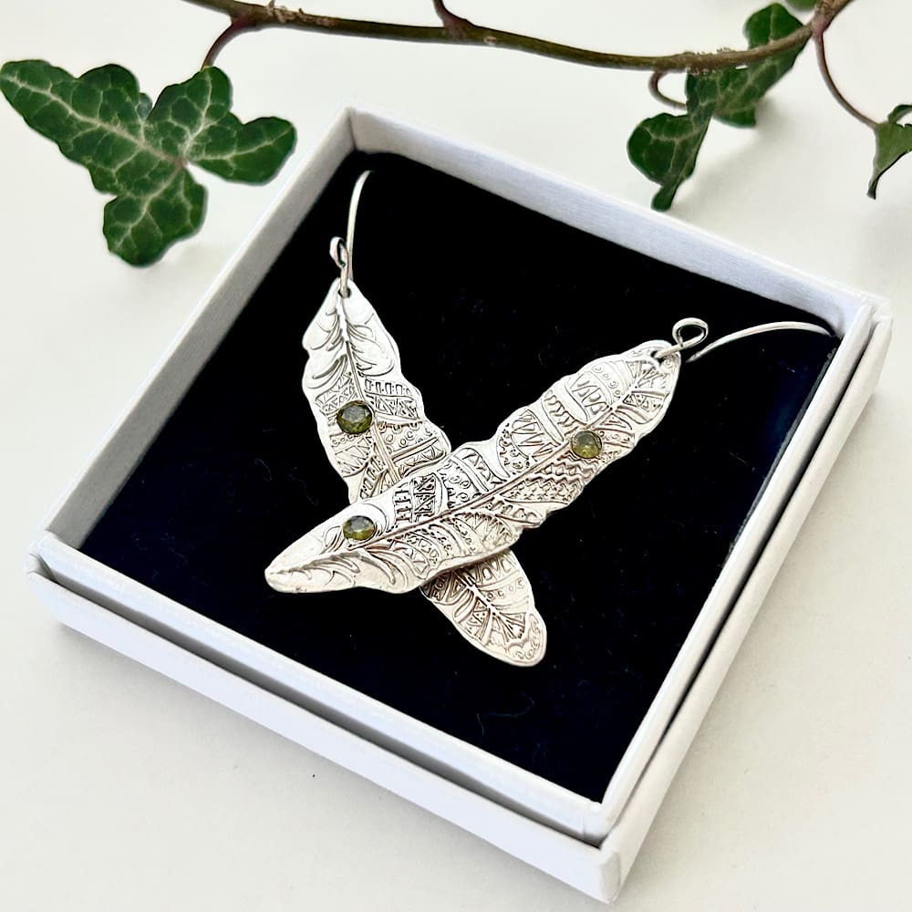 Fine Silver Handmade Feather Earrings - Image 4