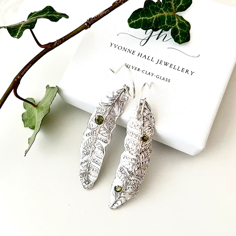 Fine Silver Handmade Feather Earrings - Image 5