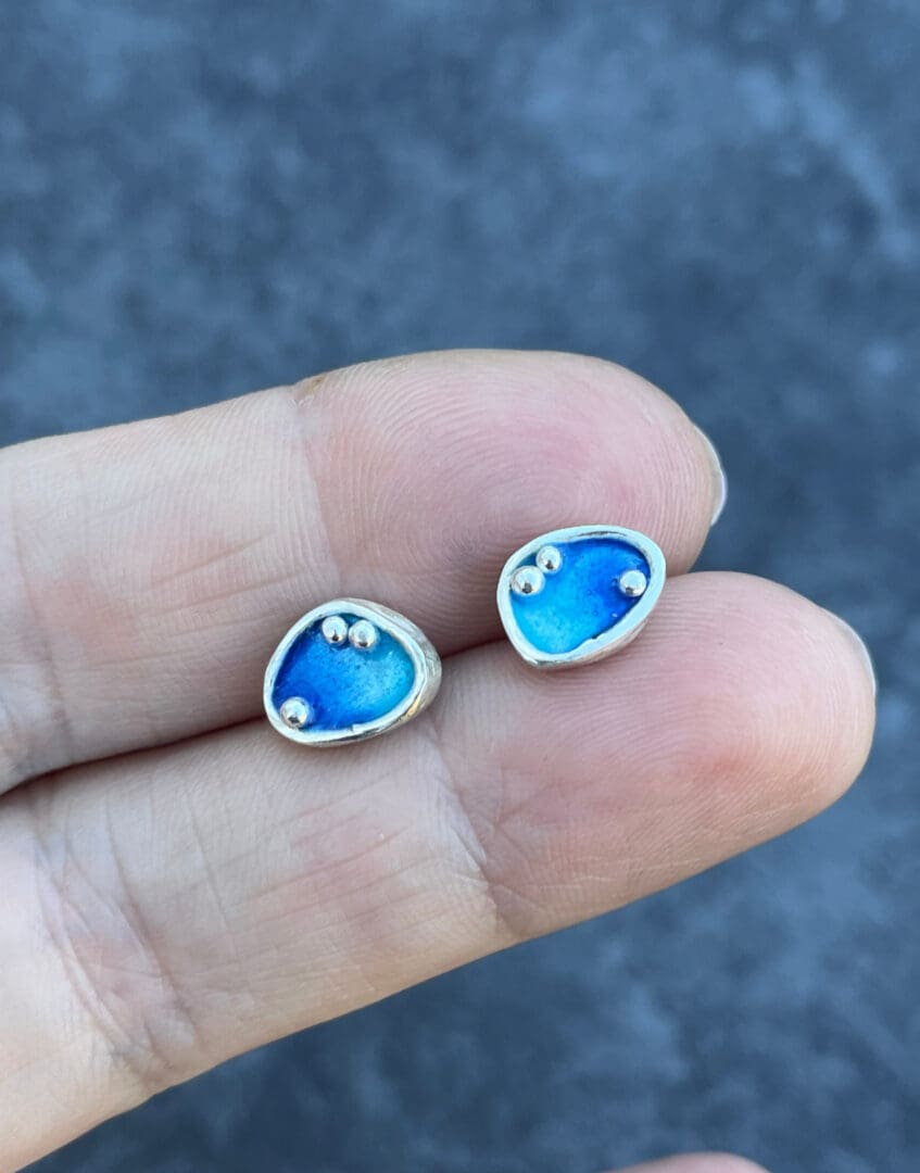 Enamel Pebble Studs - Image 2