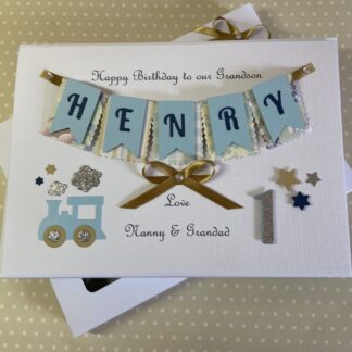 Handmade Personalised 1st Birthday Card Gift Boxed Keepsake First Son Grandson Nephew