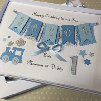Personalised 1st Birthday Card Son Grandson Nephew Gift Boxed Keepsake