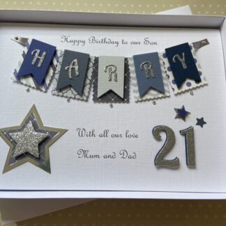 Personalised Birthday Card Son Grandson Nephew 21st 18th 30th Gift Boxed Keepsake Any Age