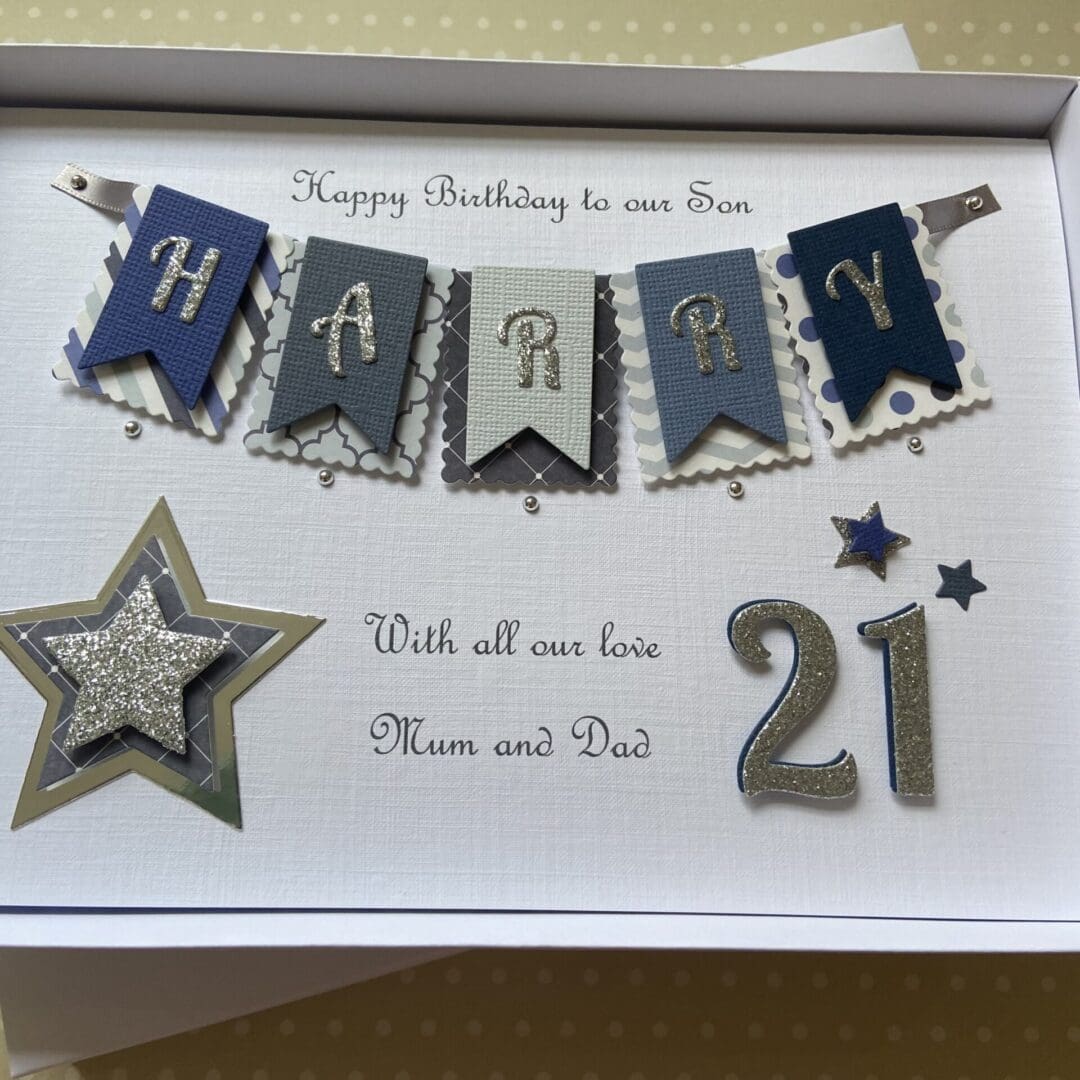 Personalised Birthday Card Son Grandson Nephew 21st 18th 30th Gift Boxed Keepsake Any Age