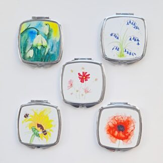 Selection of 5 floral mirror compacts to reflect the seasons