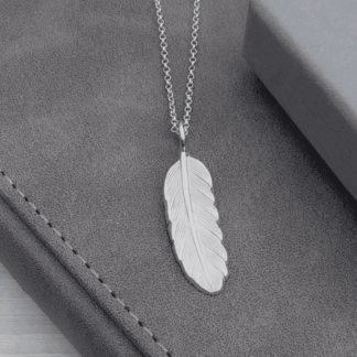 Sterling Silver Angel Feather Necklace Pendant
