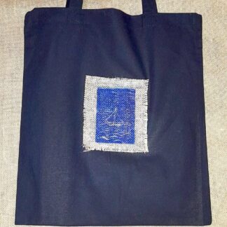 Tote bag with handprinted panel