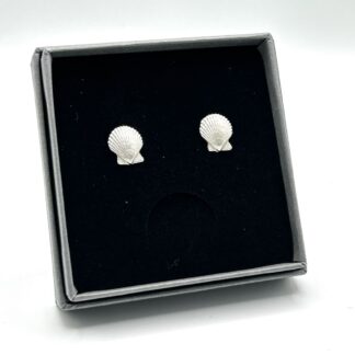 Silver Scallop Shell Earrings - Small
