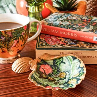 William Morris Leicester Handcrafted Gilded Decoupage Scallop Shell Trinket/Jewellery Dish
