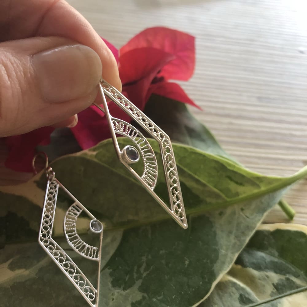 Geometric silver earrings limited edition exclusive lightweight gift