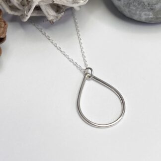 Handmade sterling silver teardrop necklace pendant