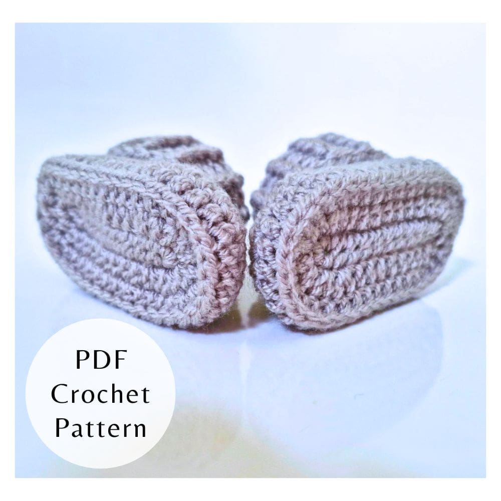 Ridged Cuff Baby Booties Crochet Pattern PDF - Newborn–6 Months - Image 3