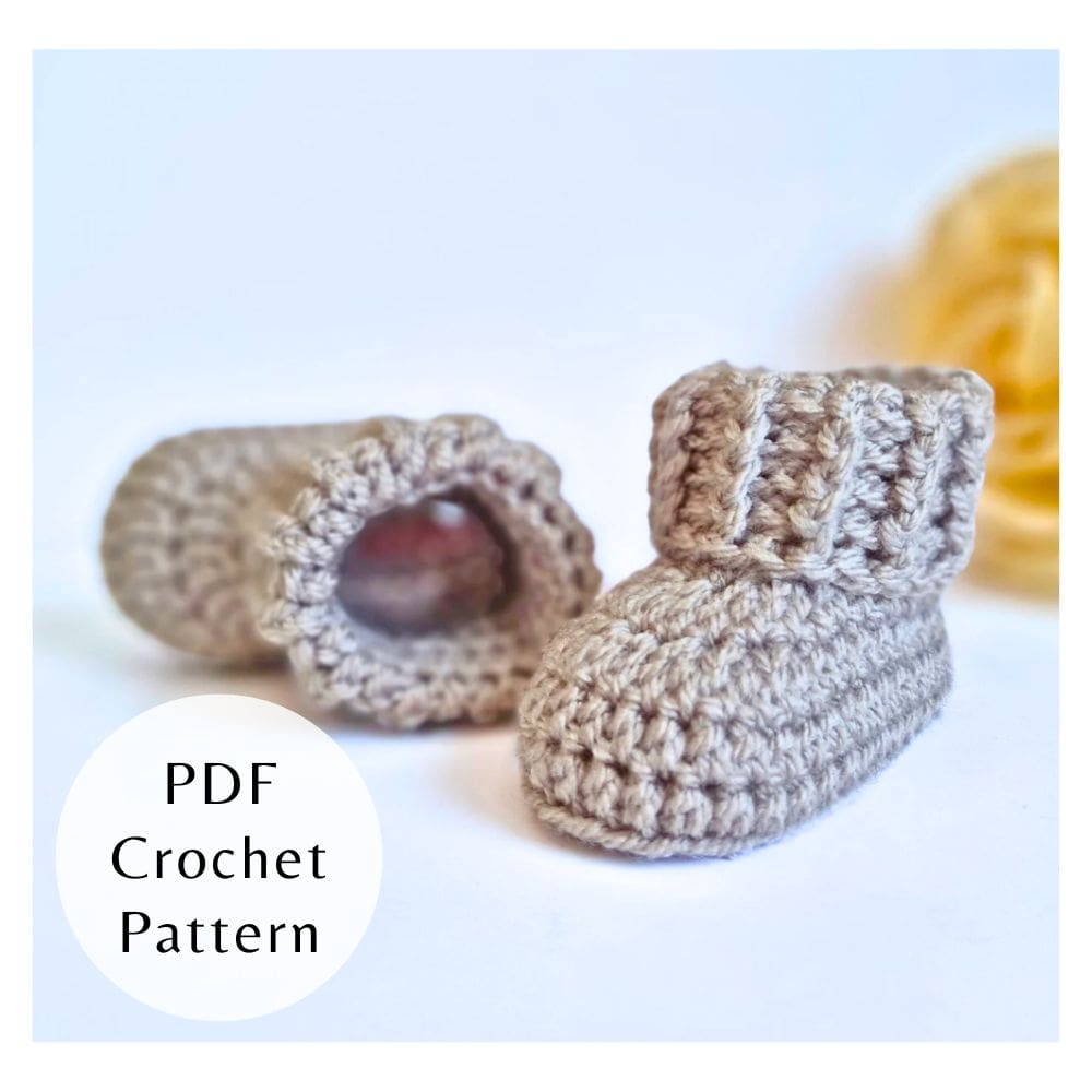 Ridged Cuff Baby Booties Crochet Pattern PDF - Newborn–6 Months - Image 2