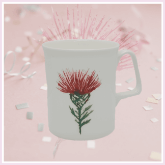 Fine china mug with Scottish thistle artwork