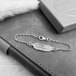 Sterling Silver Feather Bracelet