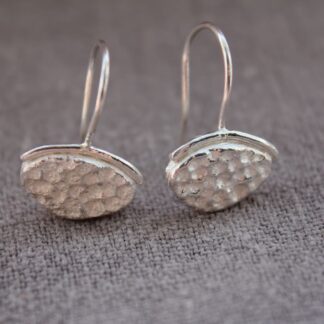 stunning cuttlebone cast sterling silver pebble earring