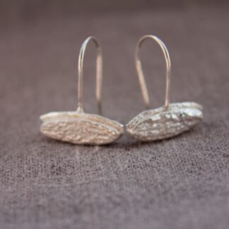 sterling silver cuttle fish cast ellipse drop earrings