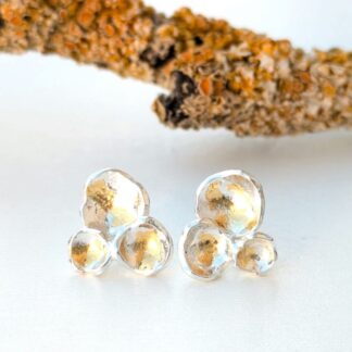 sterling silver lichen inspired stud earrings