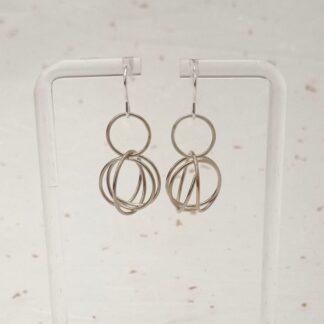 recycled sterling silver wire knot drop earrings