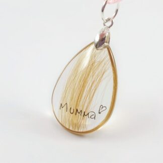 Lock of Hair and Actual Handwriting Keepsake Necklace - Bespoke Resin Memorial Jewellery