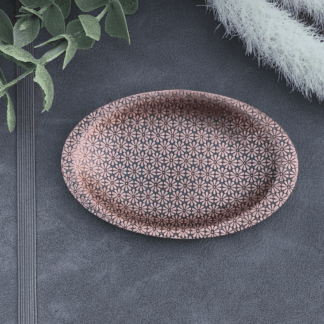 Handmade Copper Trinket Dish with a flower print