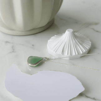 Sea Glass Necklace Gold
