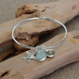 Coastal Silver Bangle With Charms
