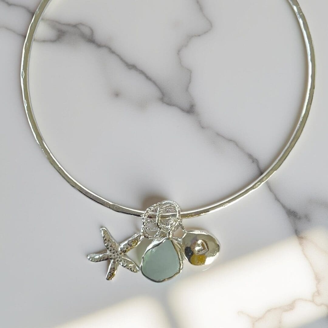 Coastal Silver Bangle With Charms - Image 2