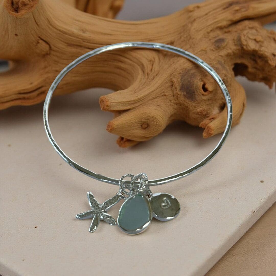 Coastal Silver Bangle With Charms - Image 4