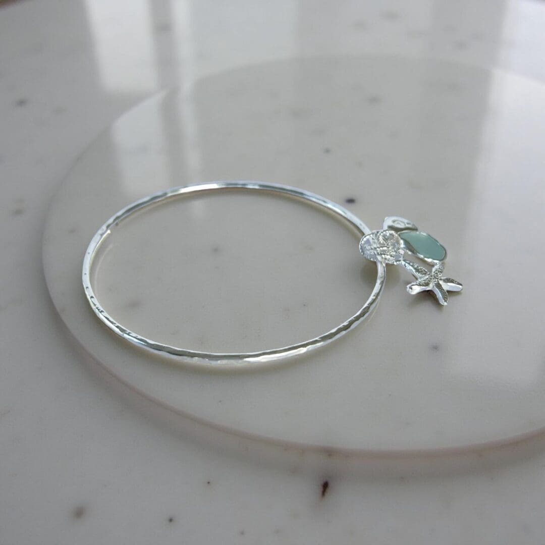 Coastal Silver Bangle With Charms - Image 3