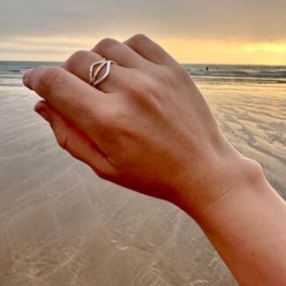 Silver And Gold Wave Ring