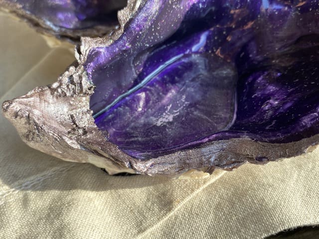 Salt and Pepper shells with spoons finished in stunning purple. - Image 6