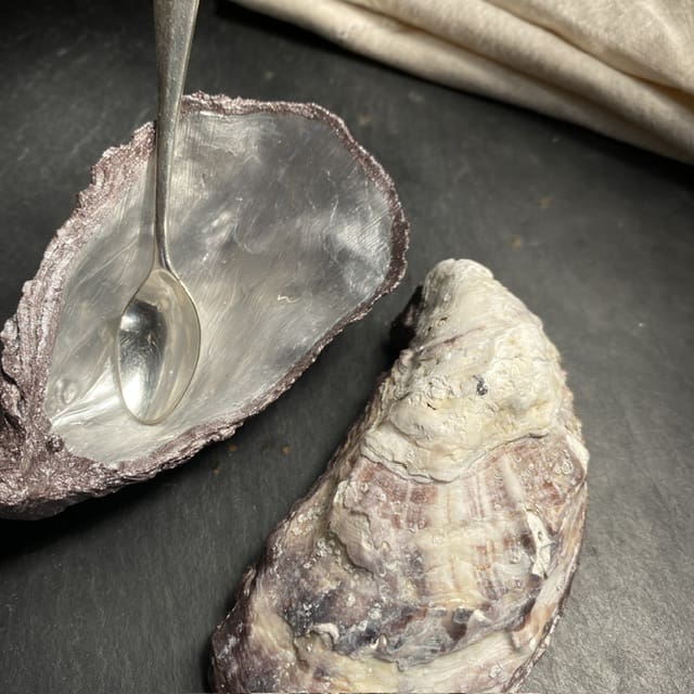 Salt and Pepper shells with spoons - Image 3