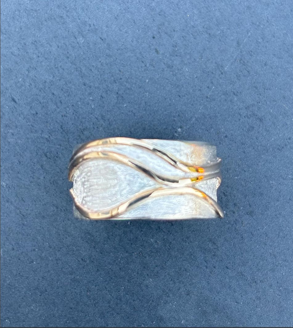 Gold Waves Silver Ring - Image 5