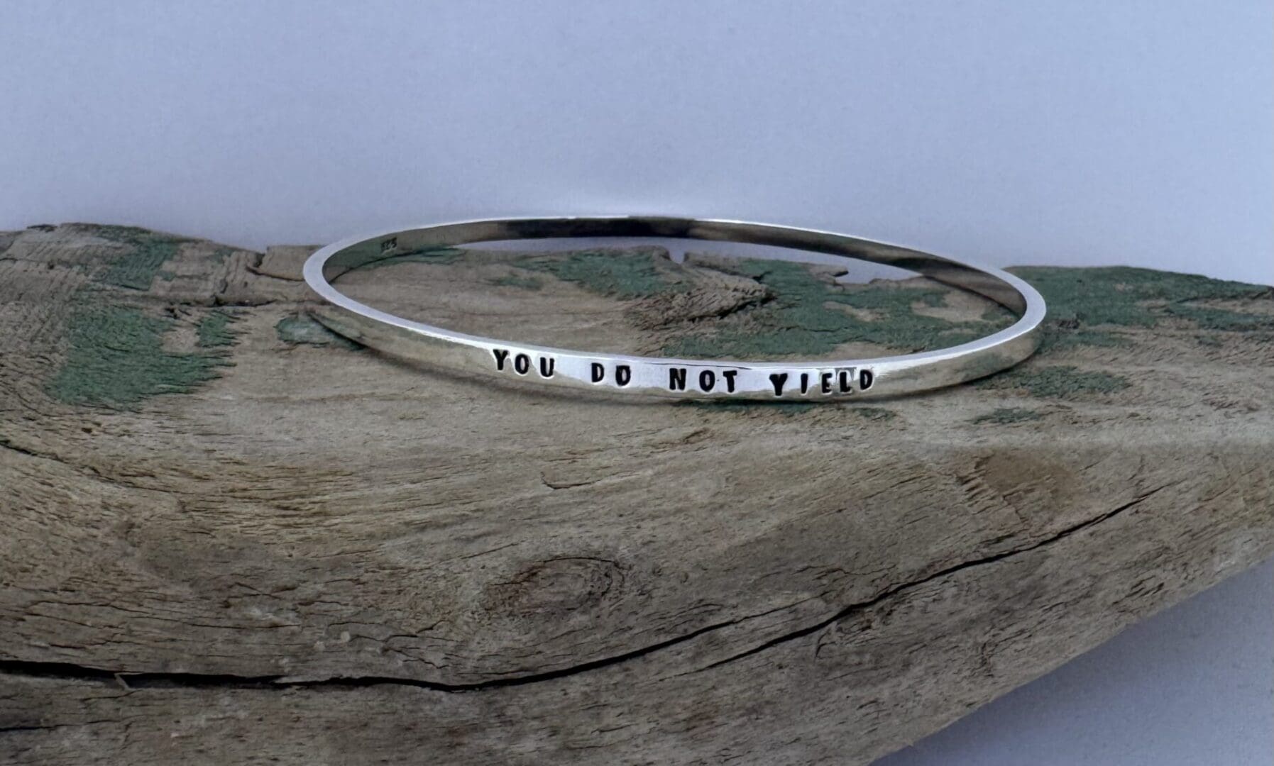 Recycled Sterling silver personalised bangle - Image 4