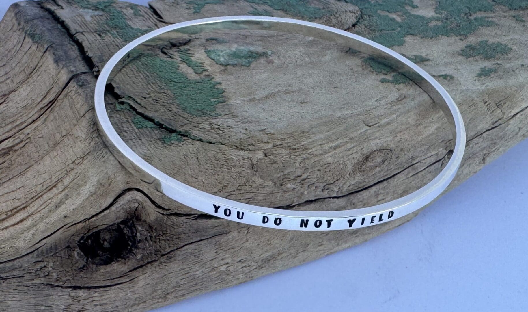 Recycled Sterling silver personalised bangle - Image 5