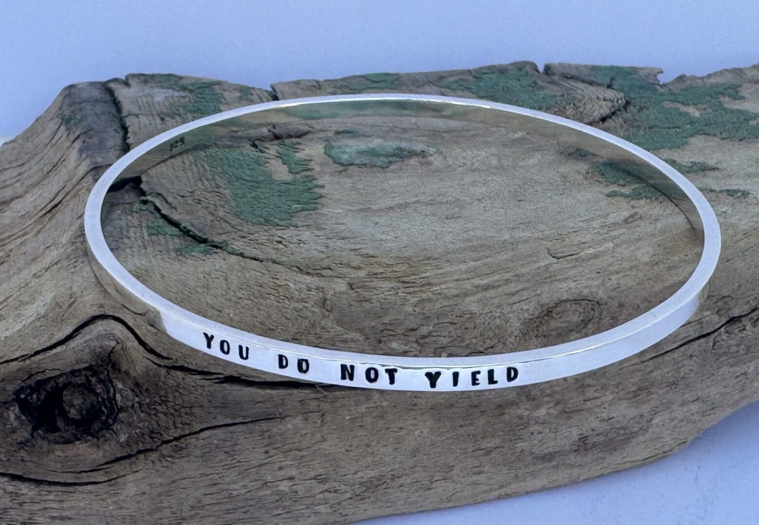 Recycled Sterling silver personalised bangle - Image 6