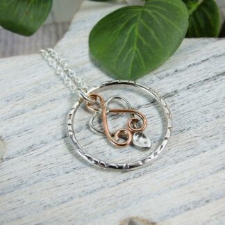 Love Spoon Necklace Silver and copper