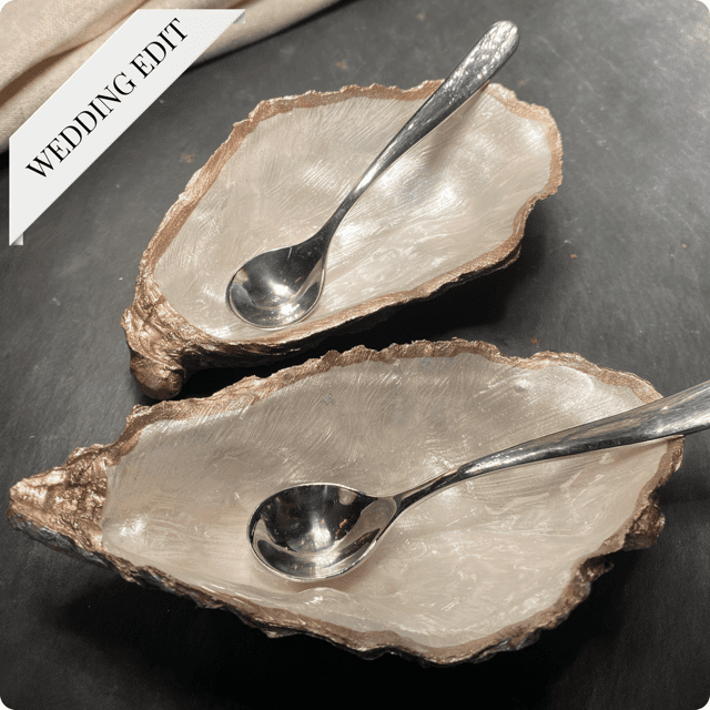 Salt and Pepper shells with spoons