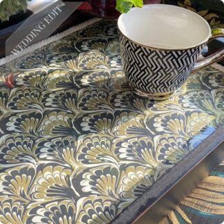 Handcrafted decorative tray using decoupage, rectangle. Wooden