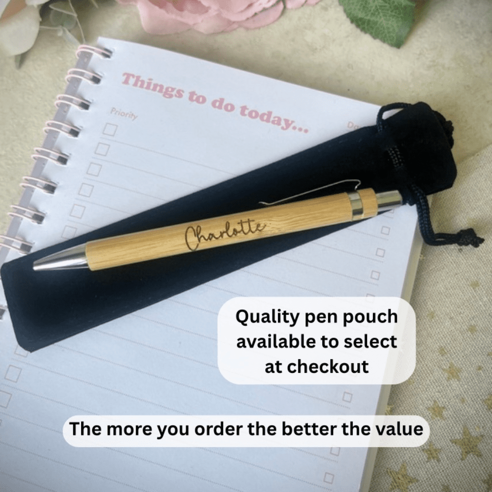 Custom engraved pens for pupils – end of year or graduation token
