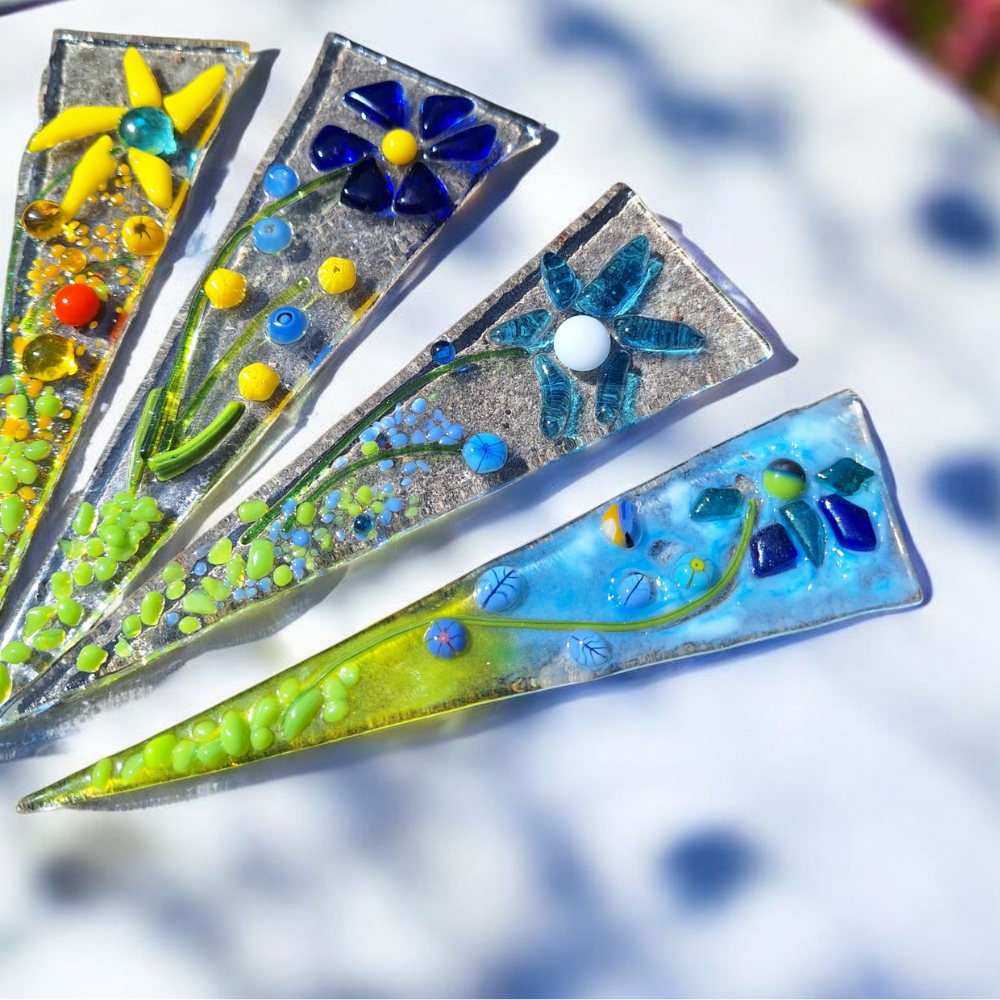 Fused Glass Plant Stake – Garden Gift Idea – Unique Gift for Plant Lover – Handmade Glass Garden Art – Colourful Plant Decoration - Image 7
