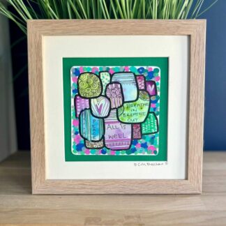 All is well - Abstract calming art - calm corner abstract watercolour artwork - mounted size 8x8 inch - calm artwork - peaceful artwork