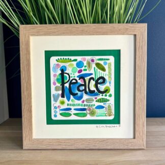 Natural Peace - abstract watercolour artwork - mounted size 8x8 inch - calm artwork - calm corner