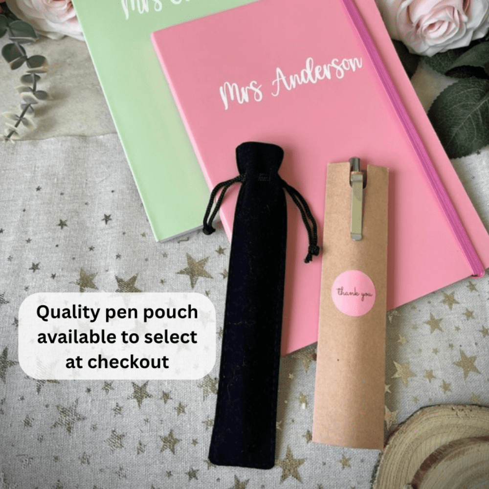 Custom name notebook and pen gift ideal for LSA or nursery staff
