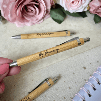 Engraved pen gift for male teacher – practical and personal thank you gift